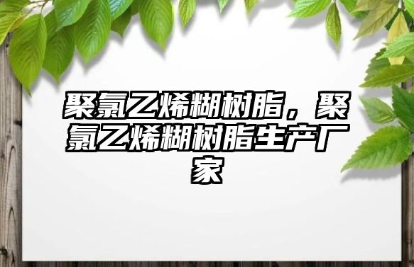 聚氯乙烯糊樹(shù)脂，聚氯乙烯糊樹(shù)脂生產(chǎn)廠(chǎng)家