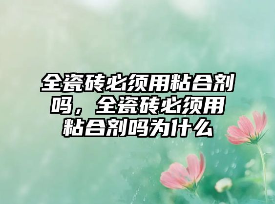 全瓷磚必須用粘合劑嗎，全瓷磚必須用粘合劑嗎為什么