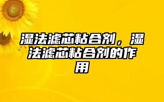 濕法濾芯粘合劑，濕法濾芯粘合劑的作用