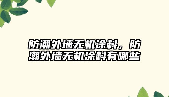 防潮外墻無(wú)機涂料，防潮外墻無(wú)機涂料有哪些