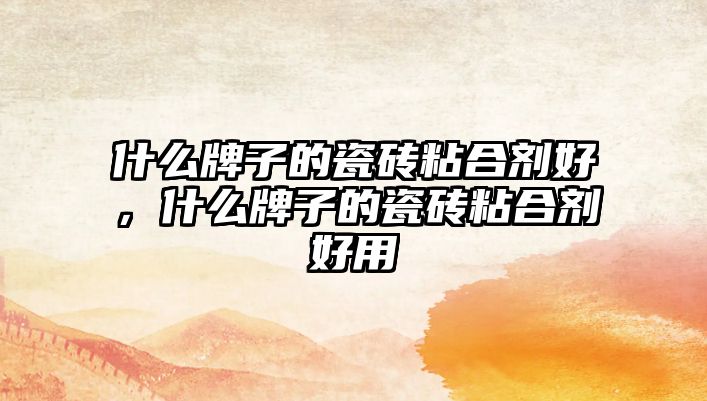 什么牌子的瓷磚粘合劑好，什么牌子的瓷磚粘合劑好用