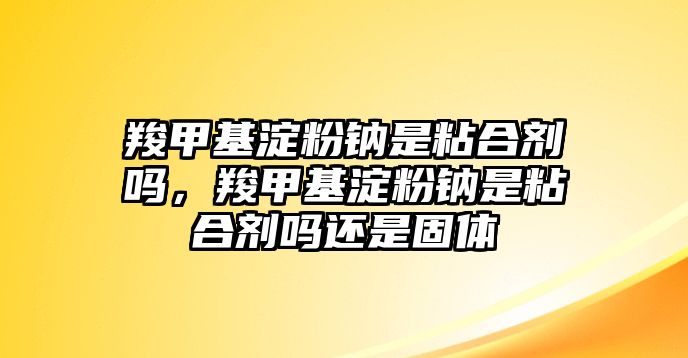 羧甲基淀粉鈉是粘合劑嗎，羧甲基淀粉鈉是粘合劑嗎還是固體