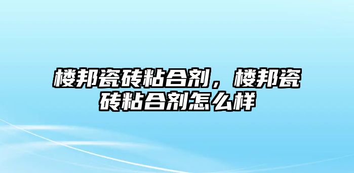 樓邦瓷磚粘合劑，樓邦瓷磚粘合劑怎么樣