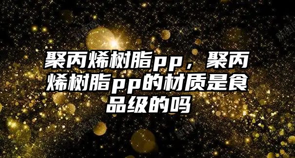 聚丙烯樹(shù)脂pp，聚丙烯樹(shù)脂pp的材質(zhì)是食品級的嗎