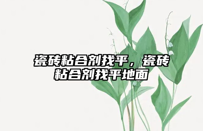 瓷磚粘合劑找平，瓷磚粘合劑找平地面