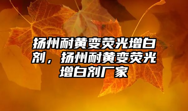 揚州耐黃變熒光增白劑，揚州耐黃變熒光增白劑廠(chǎng)家