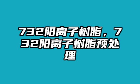 732陽(yáng)離子樹(shù)脂，732陽(yáng)離子樹(shù)脂預處理