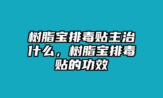 樹(shù)脂寶排毒貼主治什么，樹(shù)脂寶排毒貼的功效