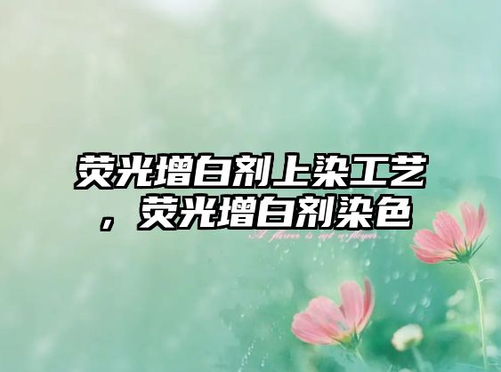 熒光增白劑上染工藝，熒光增白劑染色