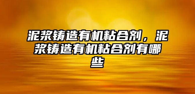 泥漿鑄造有機粘合劑，泥漿鑄造有機粘合劑有哪些