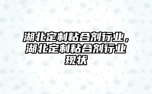 湖北定制粘合劑行業(yè)，湖北定制粘合劑行業(yè)現狀